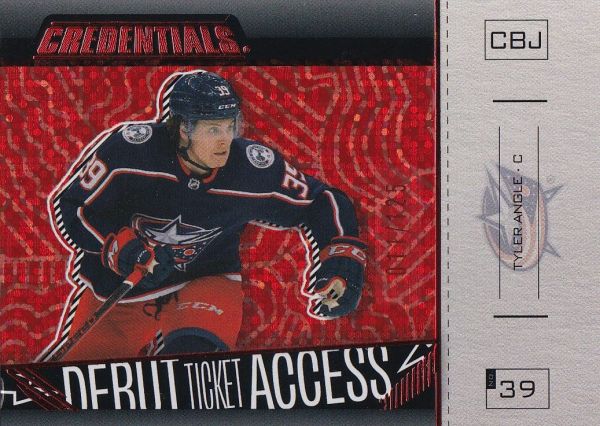 insert RC karta TYLER ANGLE 23-24 Credentials Debut Ticket Access Horizontal Red /125